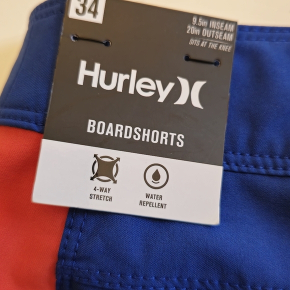 NWT Hurley Men's Swim Board Shorts Blue Red Size 34 - Picture 12 of 14
